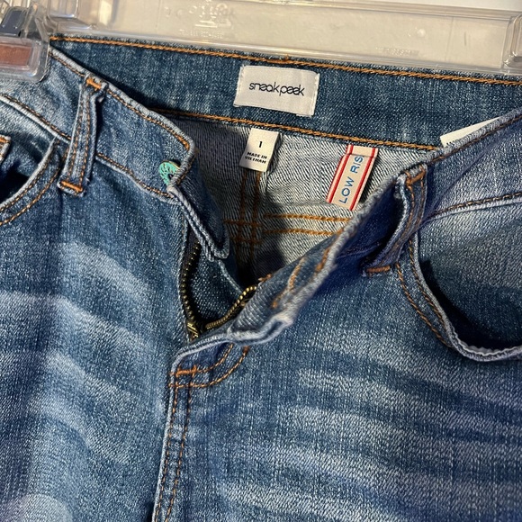 Sneak Peek Low Rise Denim Distressed Jeans 1 - Picture 7 of 14